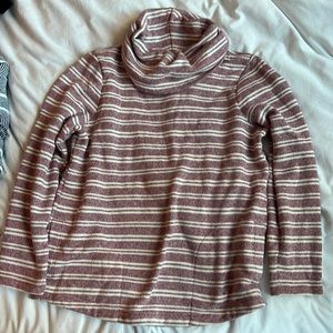 LL Bean Fleece cowl neck sweater/shirt